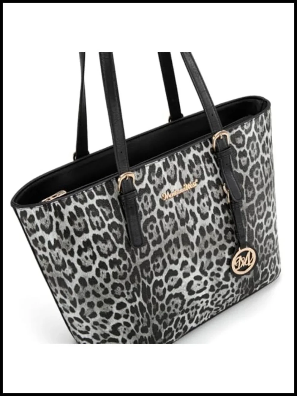 3-Piece Leopard Print Faux Leather Tote Bag Set with Crossbody and Wristlet